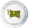 Plat diviseur Contemporain Une vache verte