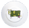 Assiette dessert Contemporain Une vache verte