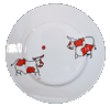 Assiette dessert Contemporain Vache ballon