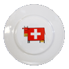 Assiette dessert Contemporain Vache croix suisse