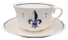Paire-tasse d�jeuner Baroque Peint main Fleur de Lys