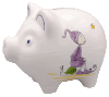 Tirelire cochon Enfants Lutin Violet