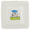 Assiette carr�e (moyenne) HEULA Heula : Vache et Nuage (Pluie)