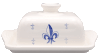 Beurrier rectangle Peint main Fleur de Lys