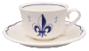 Paire-tasse caf� Baroque  Peint main Fleur de Lys