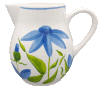 Pichet Plat Diviseur (Peint Main) Fleur Bleue