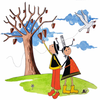 Enfants L'arbre � coeurs