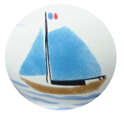 Plat Diviseur (Peint Main) Bateau
