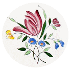 Plat Diviseur (Peint Main) Tulipes